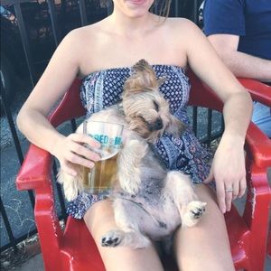 Strapless romper with pockets